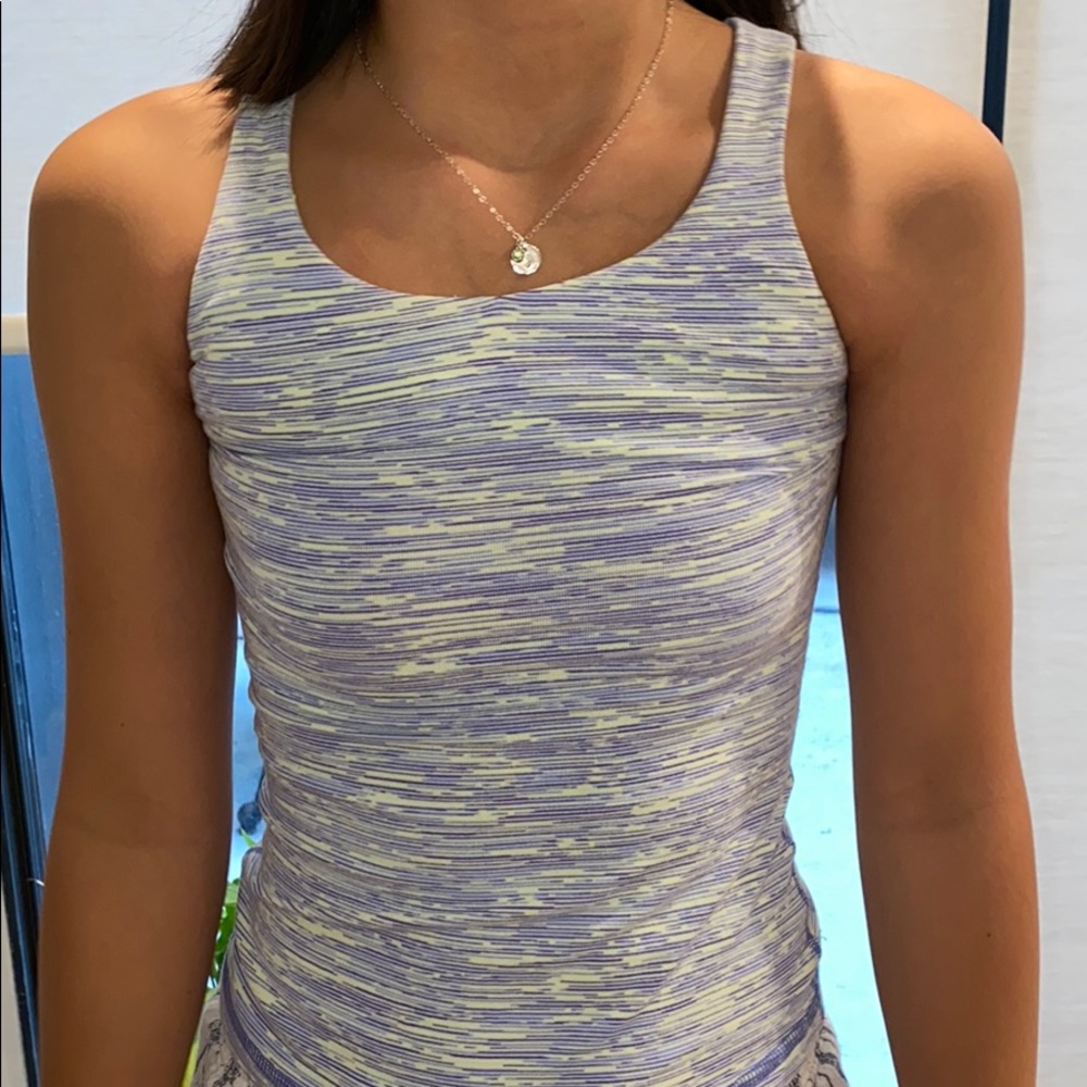 purple, green ivivva tank top